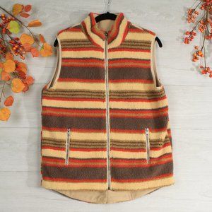SOLD OUT!!  WB Stripe Sherpa Vest with Fleece Lining